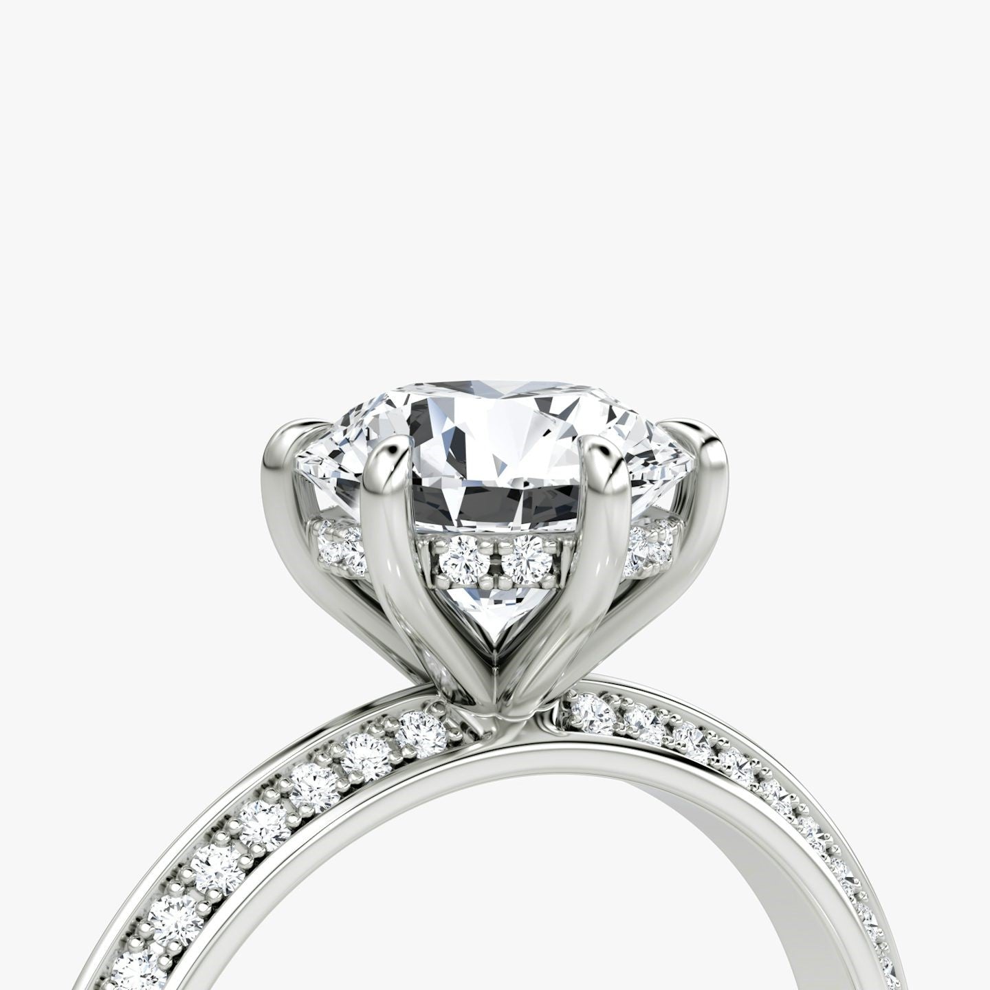 The Knife-Edge Round Brilliant Solitaire Hidden Halo Engagement Ring