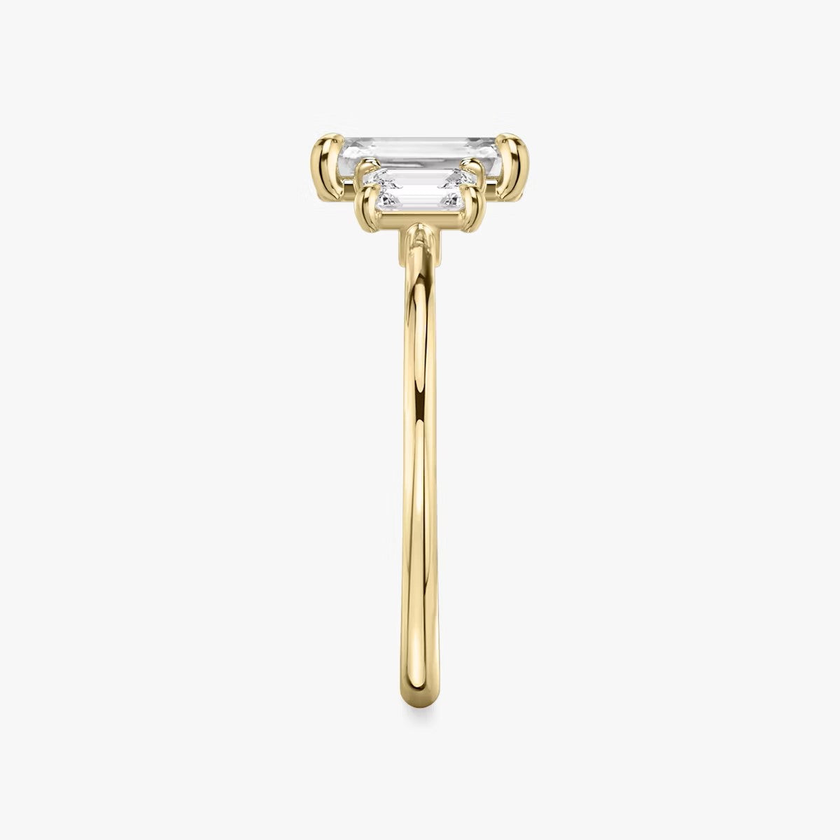 The Three Stone Emerald with Emerald side stones Engagement Ring