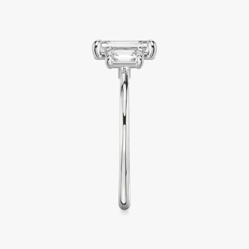 The Three Stone Emerald with Emerald side stones Engagement Ring