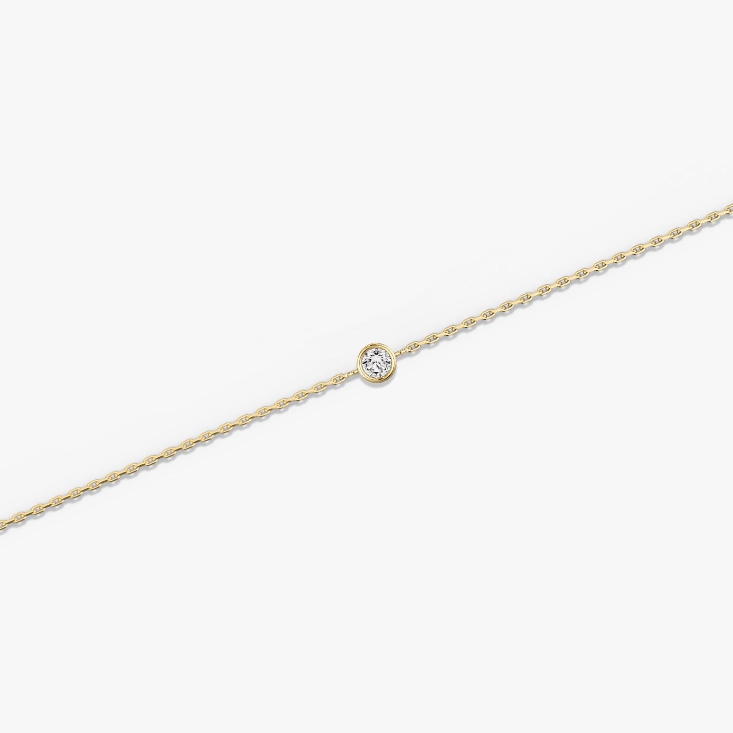 Bezel Round Brilliant Superior Lab-Grown Diamond Solitaire Bracelet