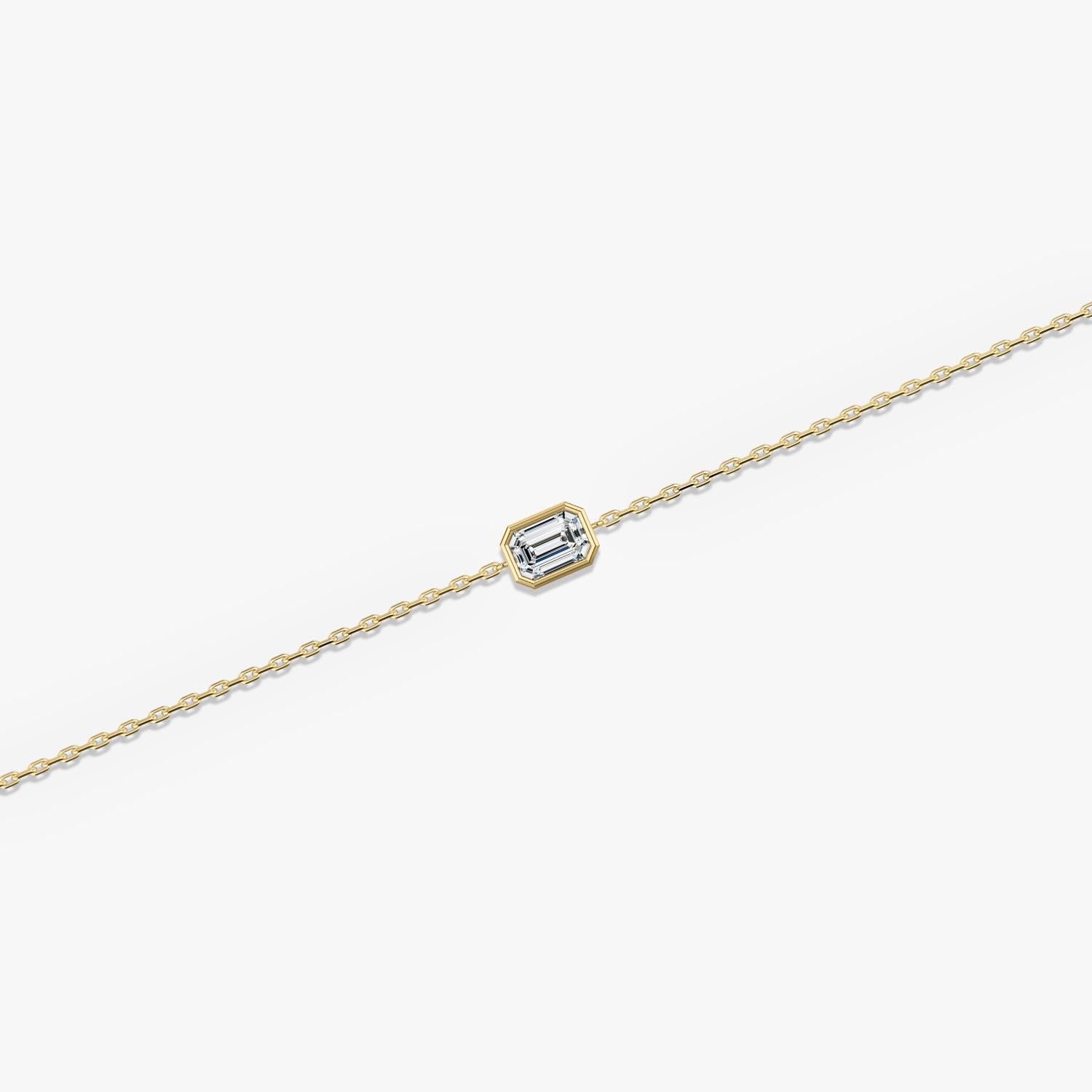 Bezel Emerald Superior Lab Grown Diamond Solitaire Bracelet