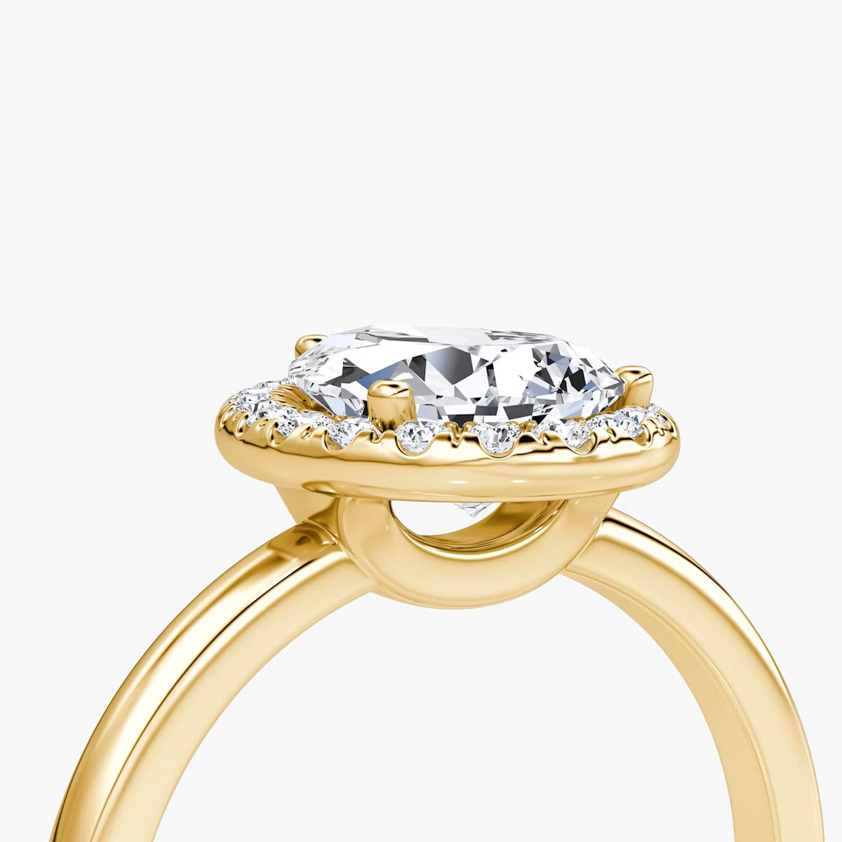 The Halo Pear Engagement Ring