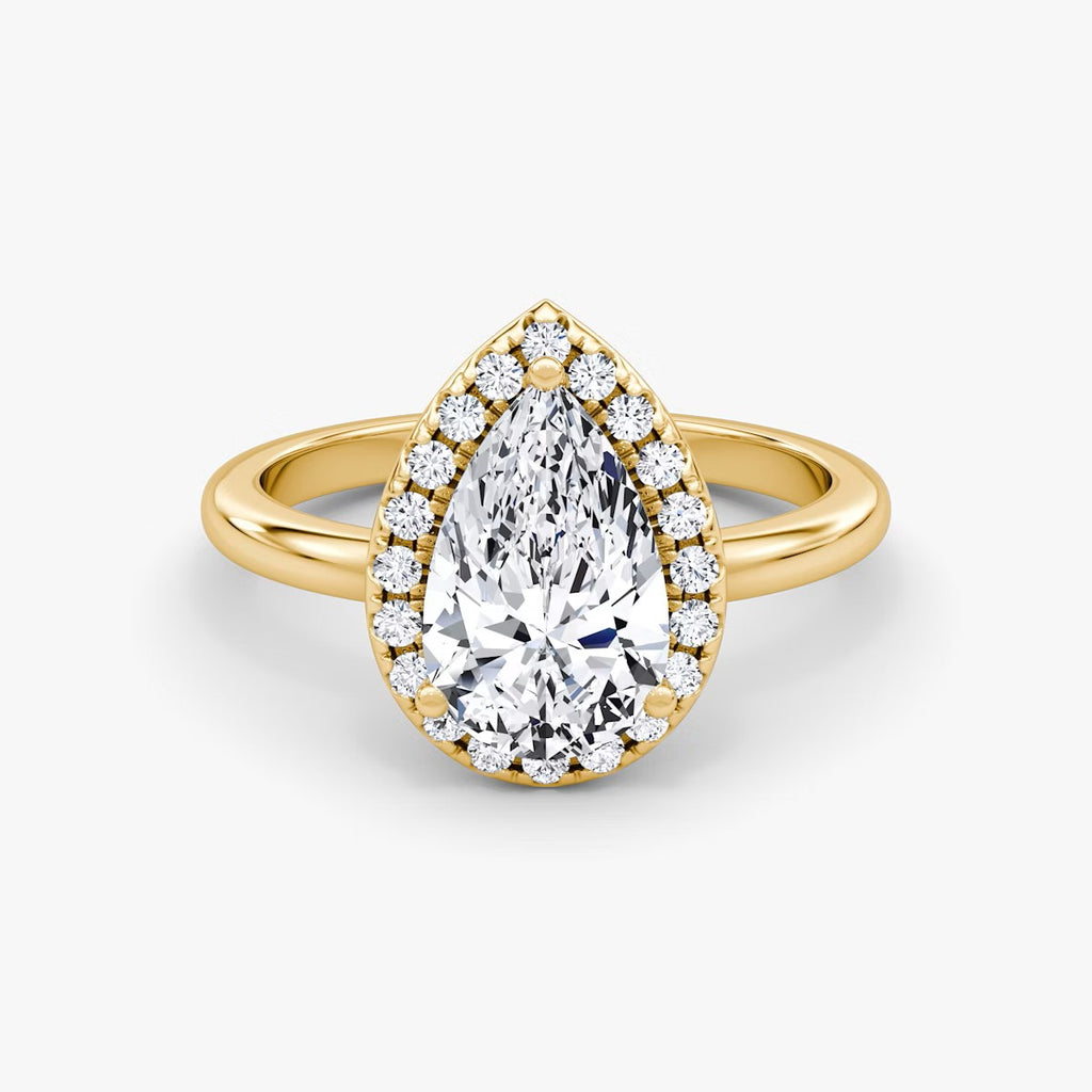 The Halo Pear Engagement Ring