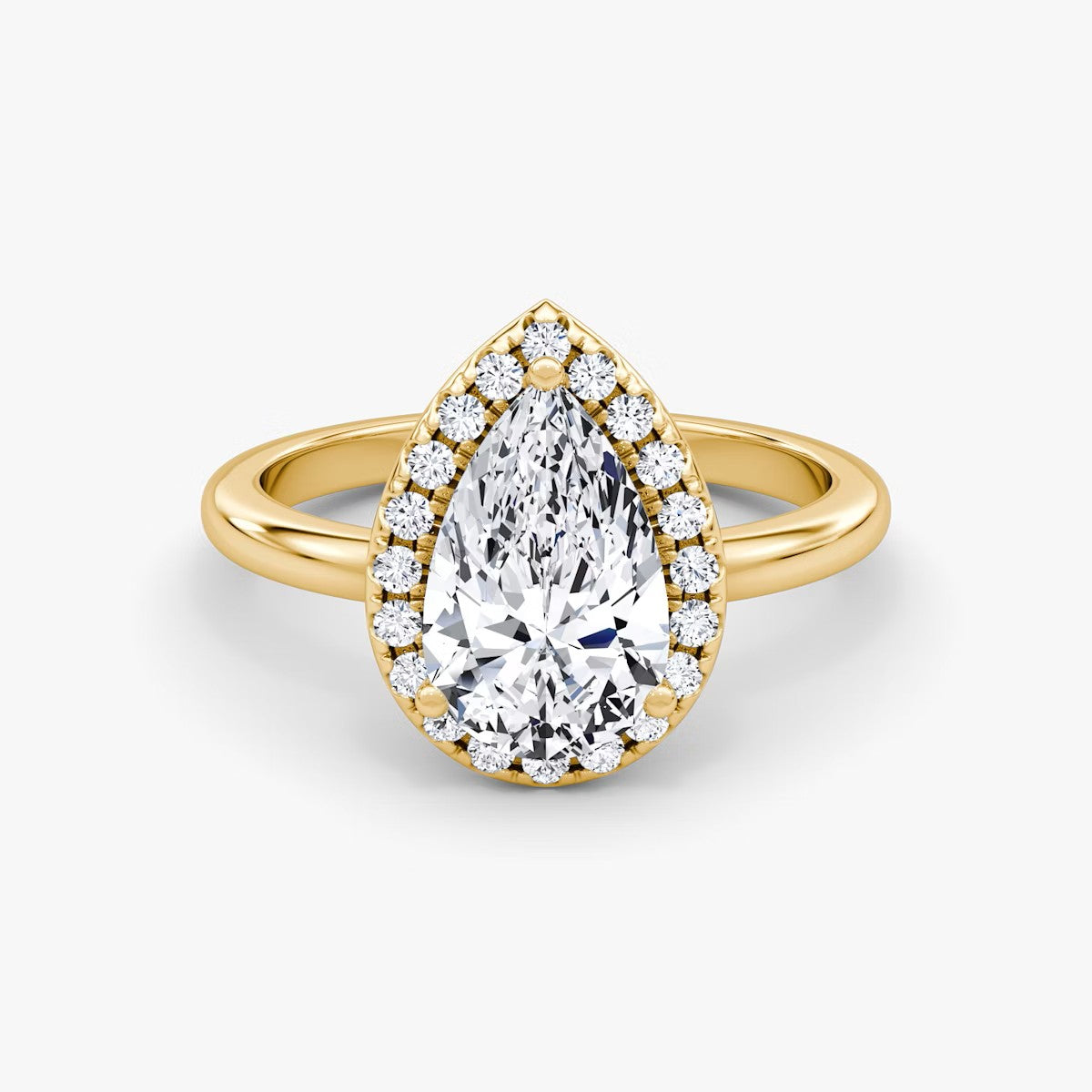 The Halo Pear Engagement Ring