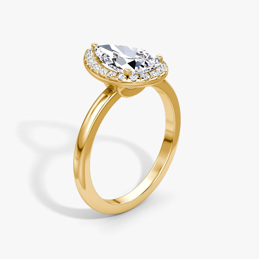 The Halo Pear Engagement Ring