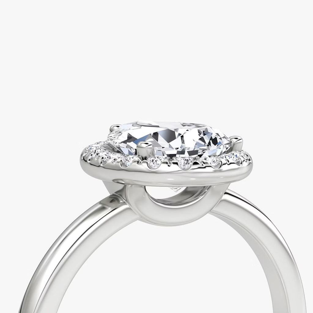 The Halo Pear Engagement Ring