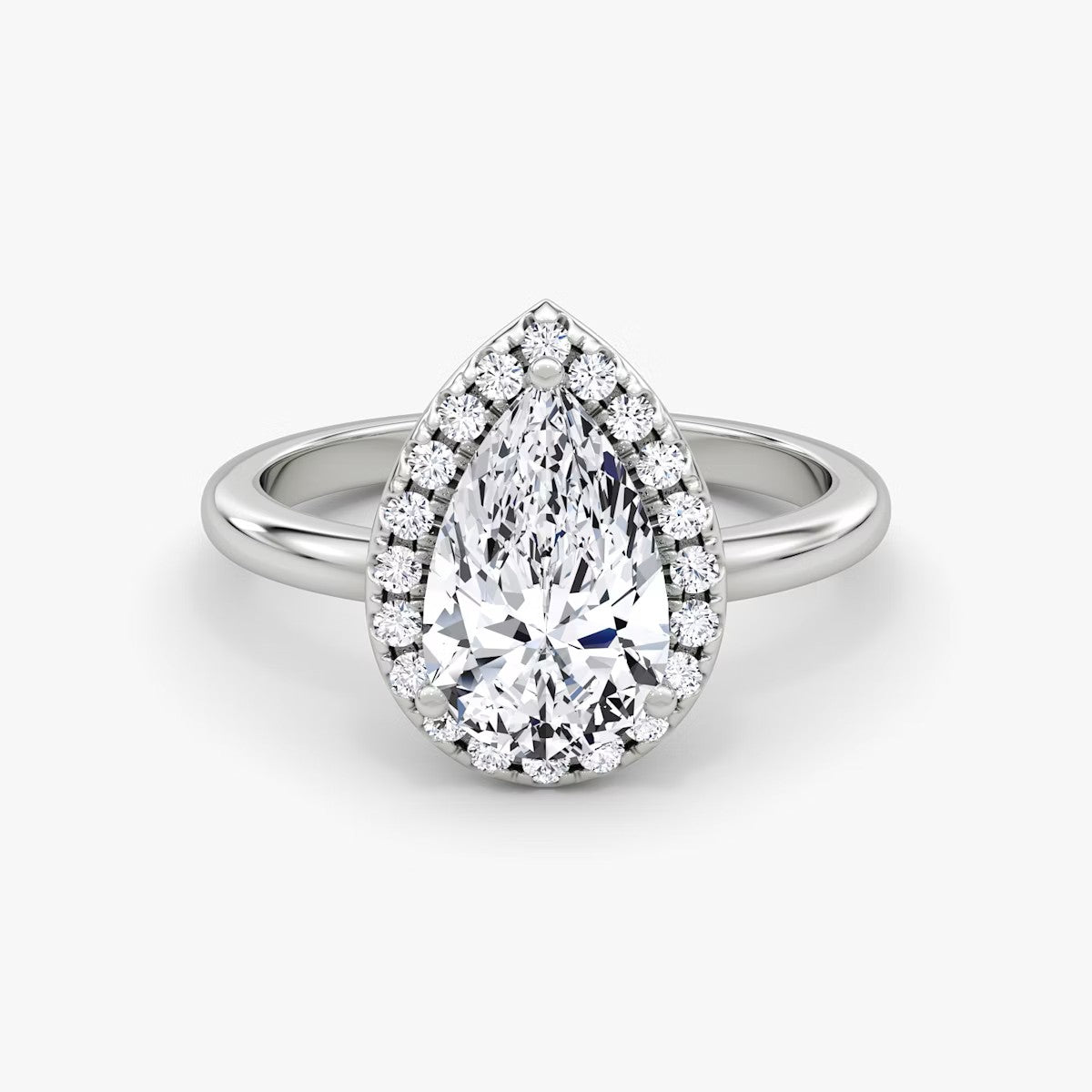 The Halo Pear Engagement Ring