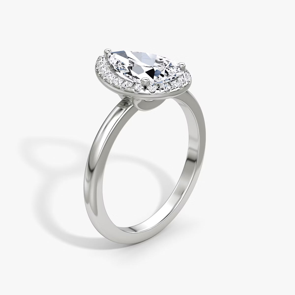 The Halo Pear Engagement Ring