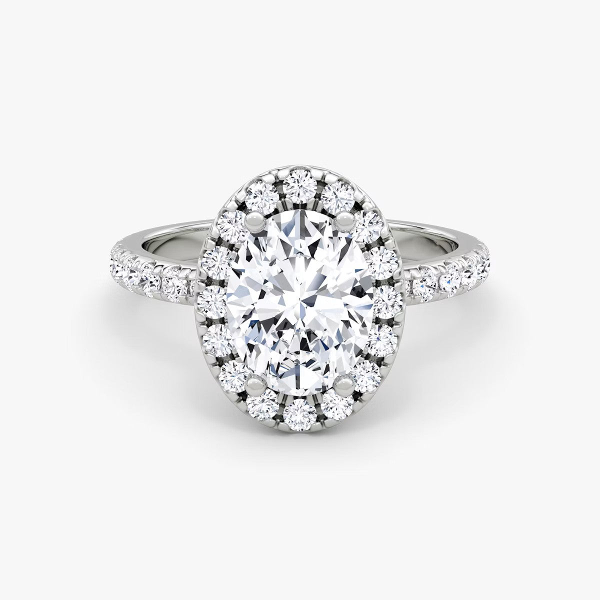 The Big Halo Oval Pave Engagement Ring
