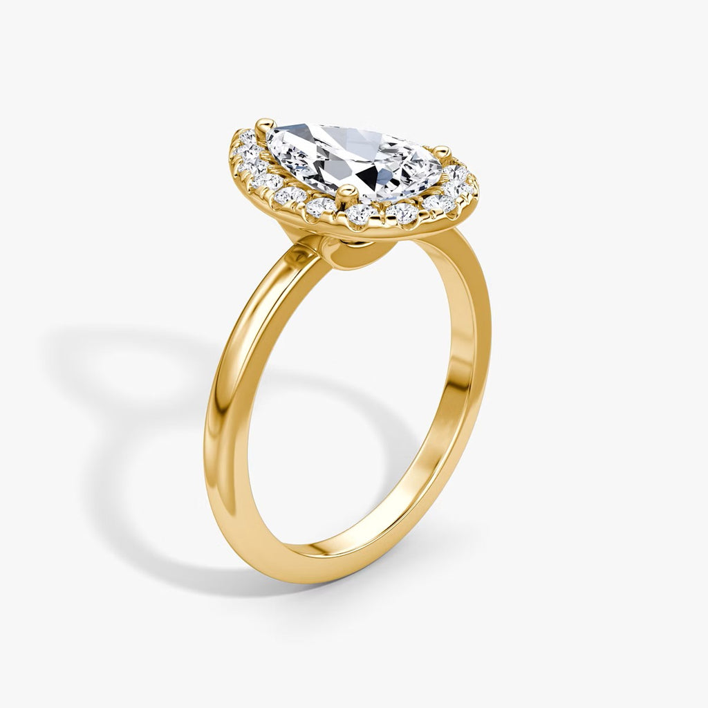 The Big Halo Pear Engagement Ring