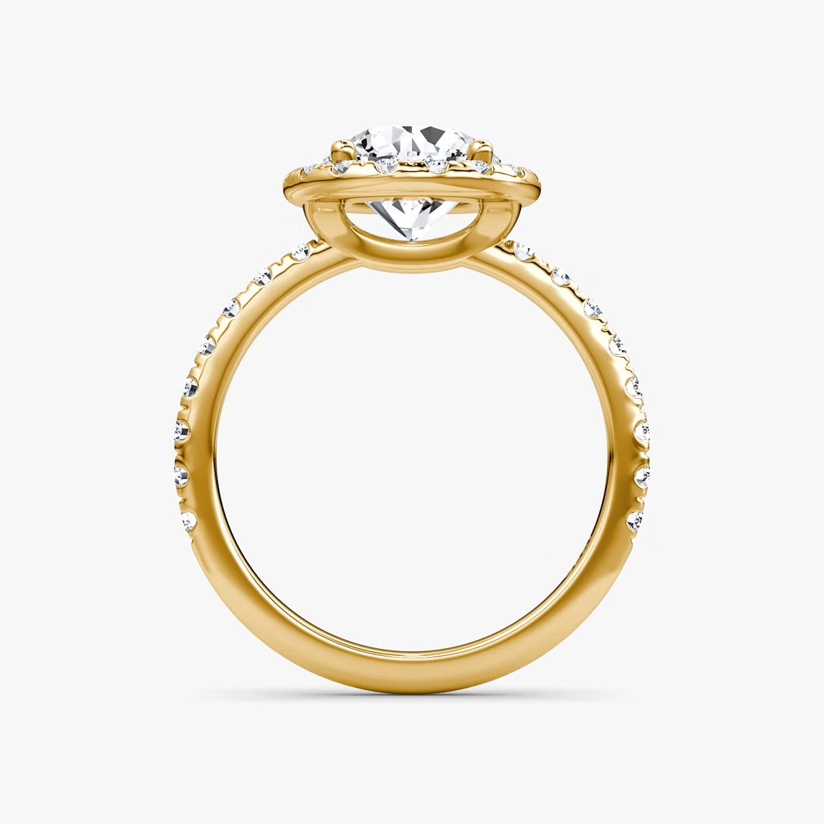 The Big Halo Round Brilliant Pave Engagement Ring