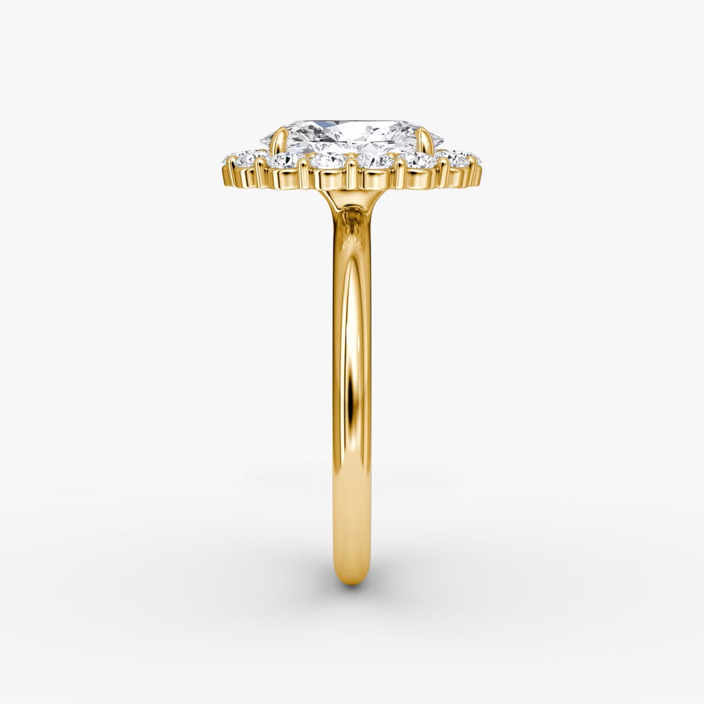 The Floral Halo Oval Engagement Ring