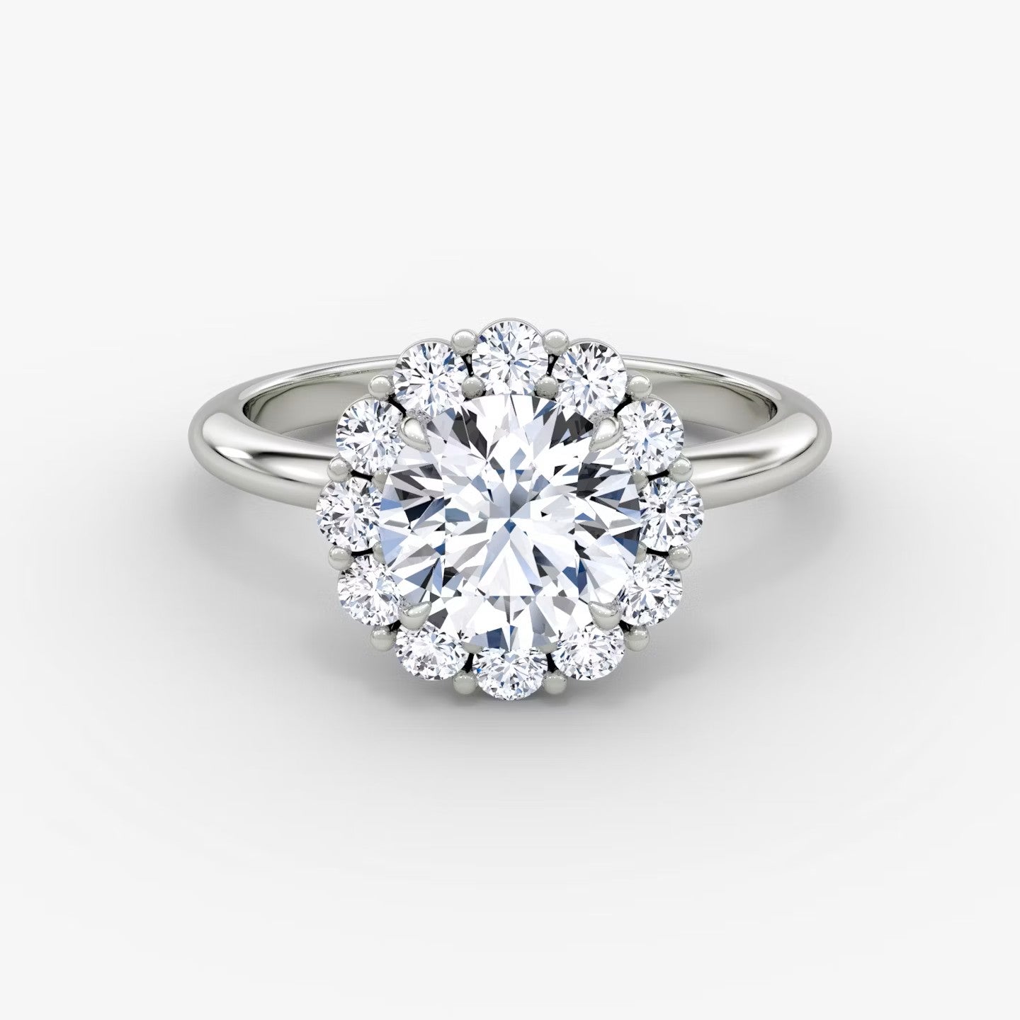 The Floral Halo Round Brilliant Engagement Ring