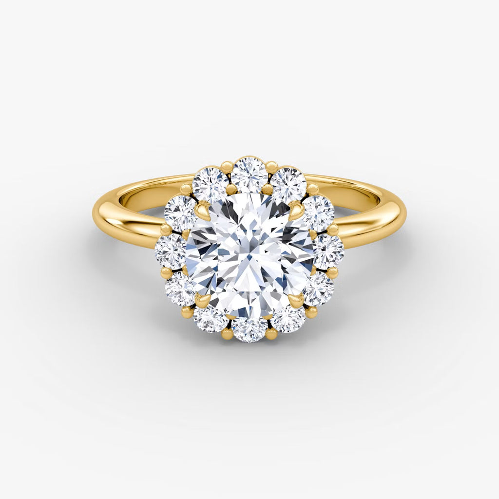 The Floral Halo Round Brilliant Engagement Ring