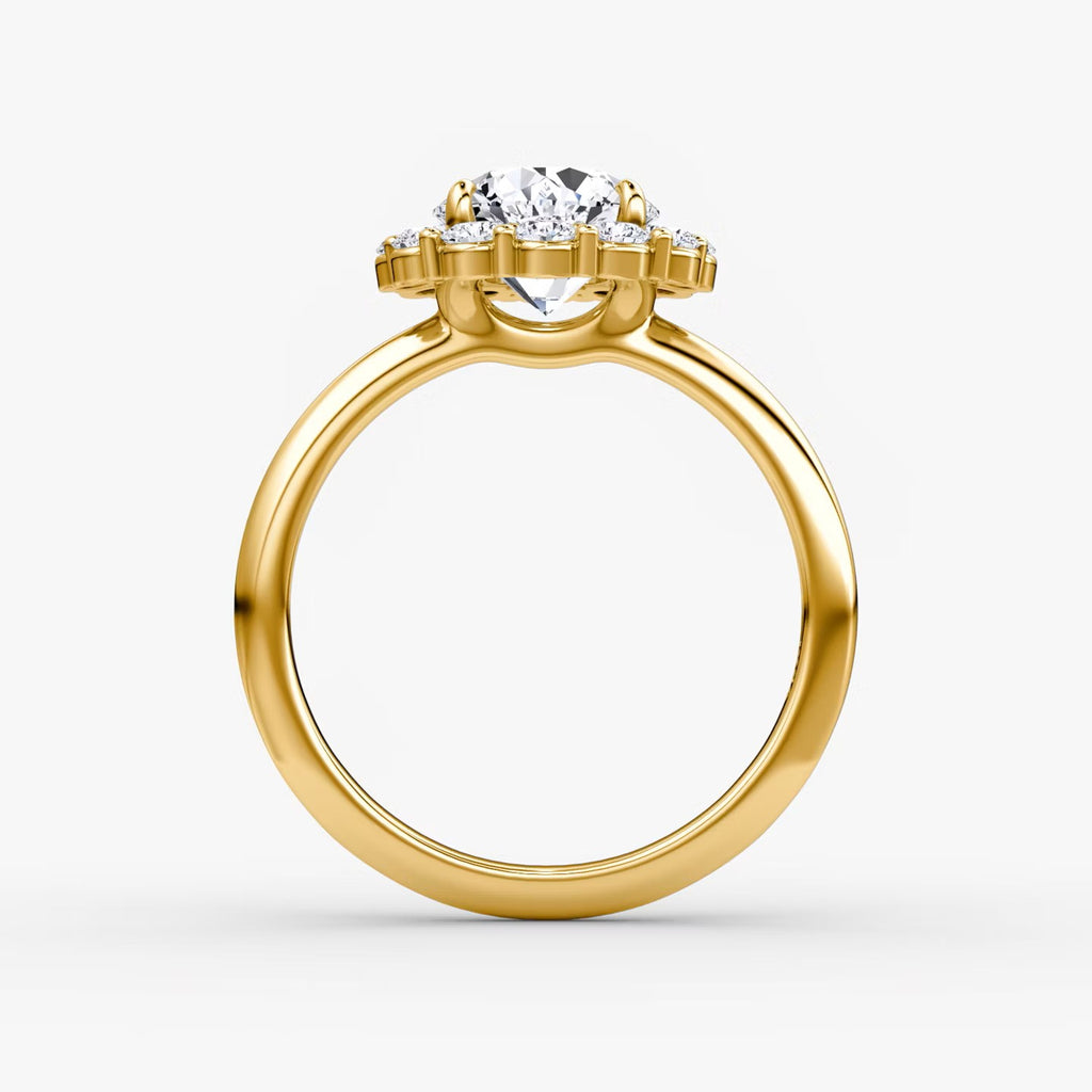 The Floral Halo Round Brilliant Engagement Ring