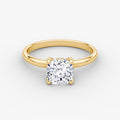 The Classic Cushion Cut Solitaire Hidden Halo Engagement Ring