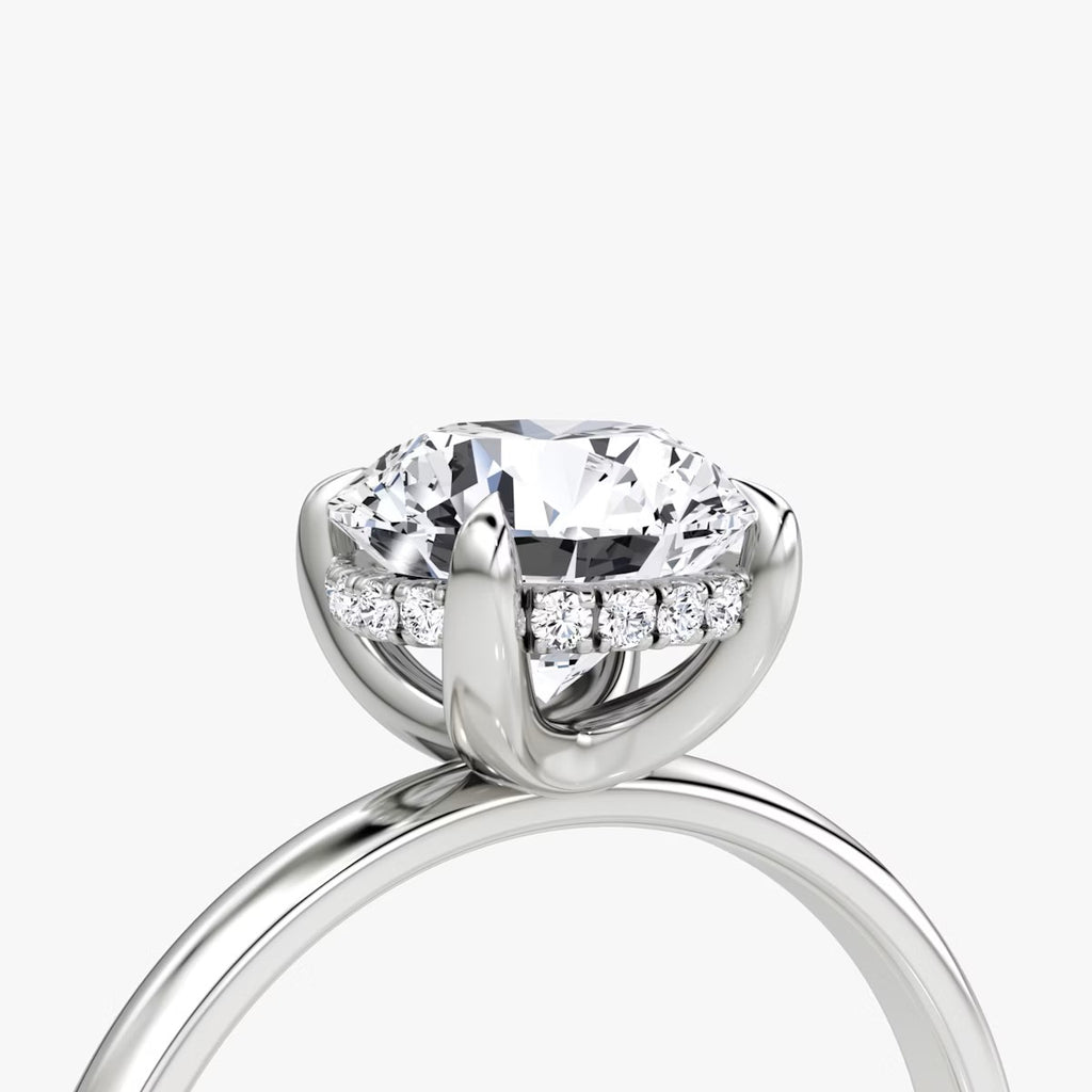 The Classic Round Brilliant Solitaire Hidden Halo Engagement Ring