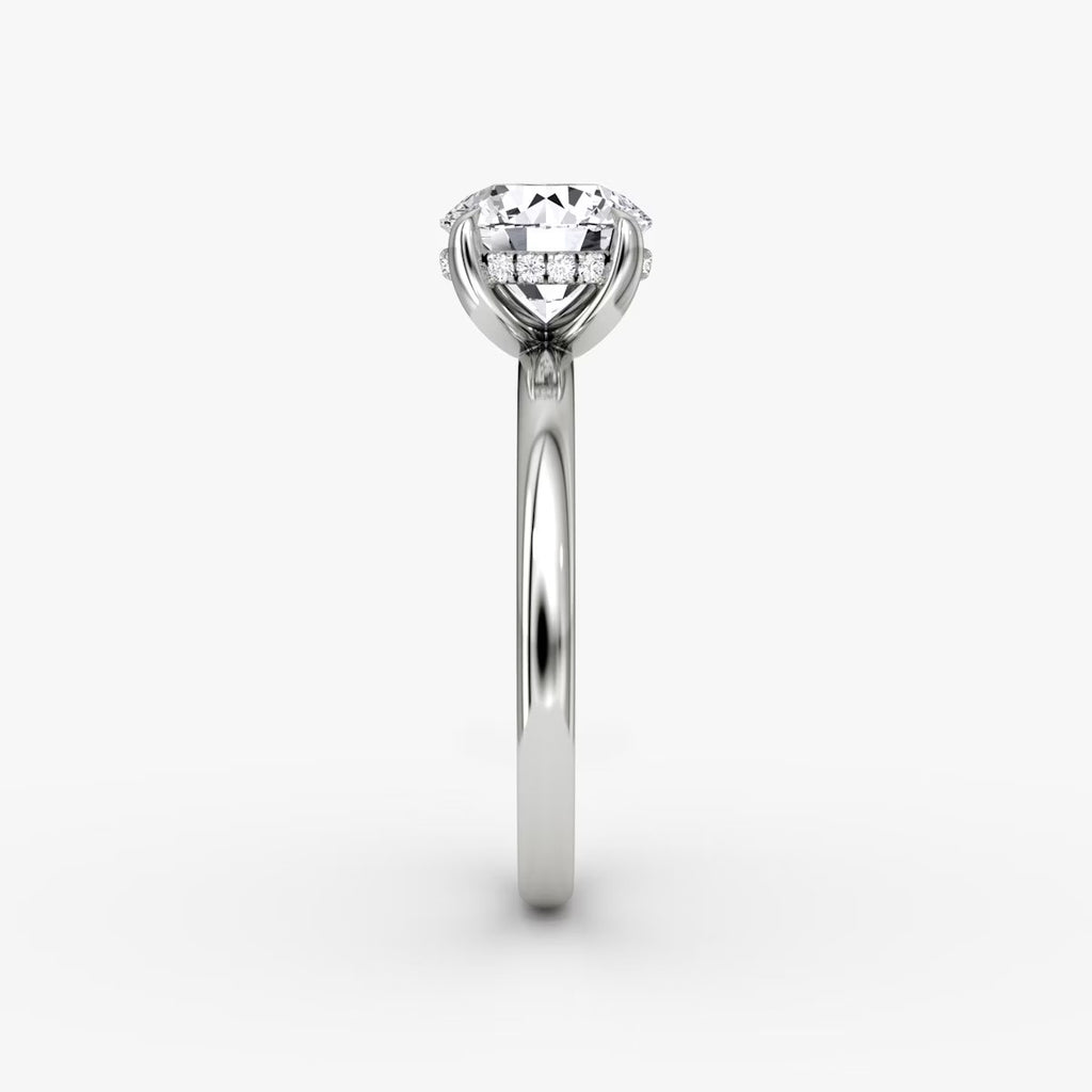 The Classic Round Brilliant Solitaire Hidden Halo Engagement Ring
