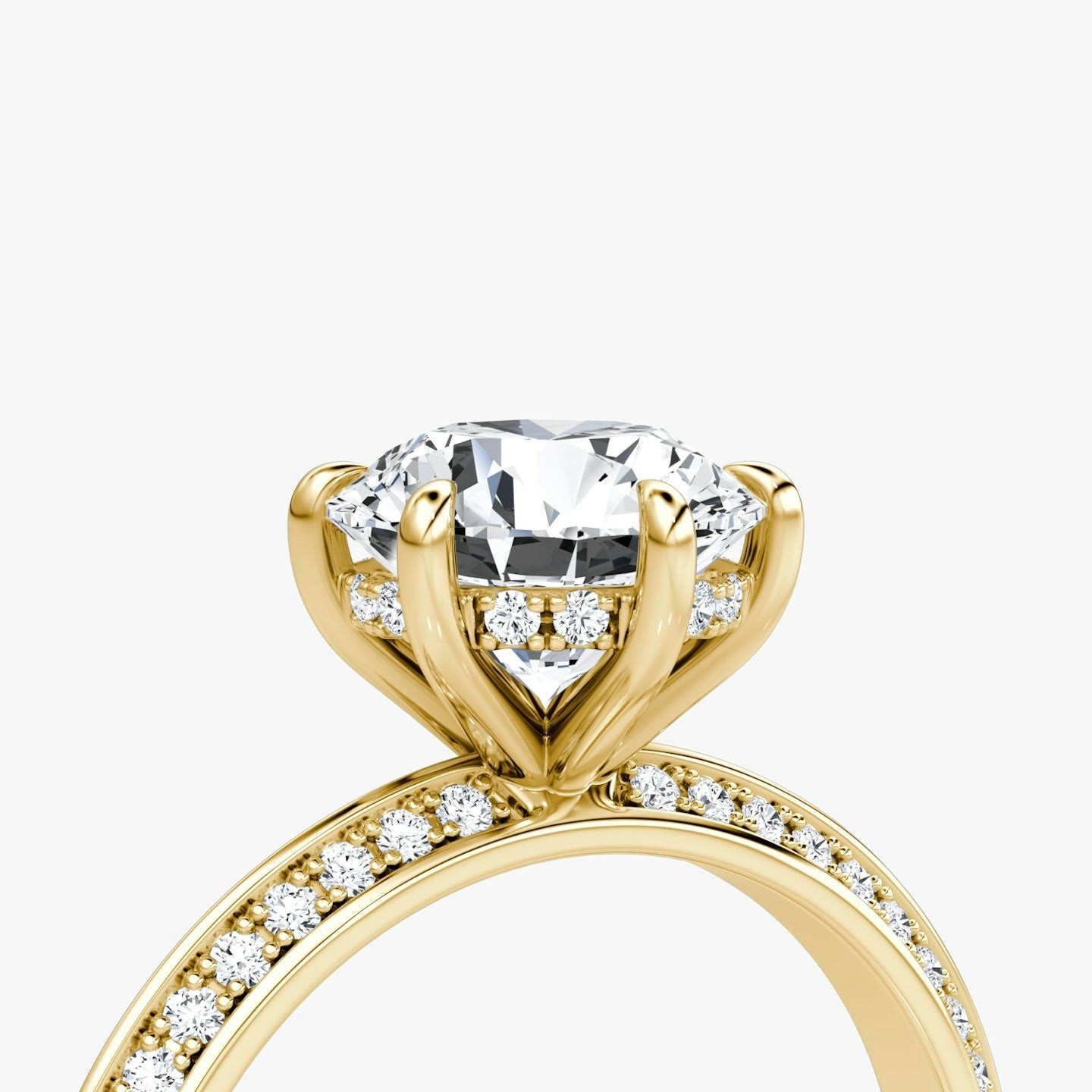 The Knife-Edge Round Brilliant Solitaire Hidden Halo Engagement Ring