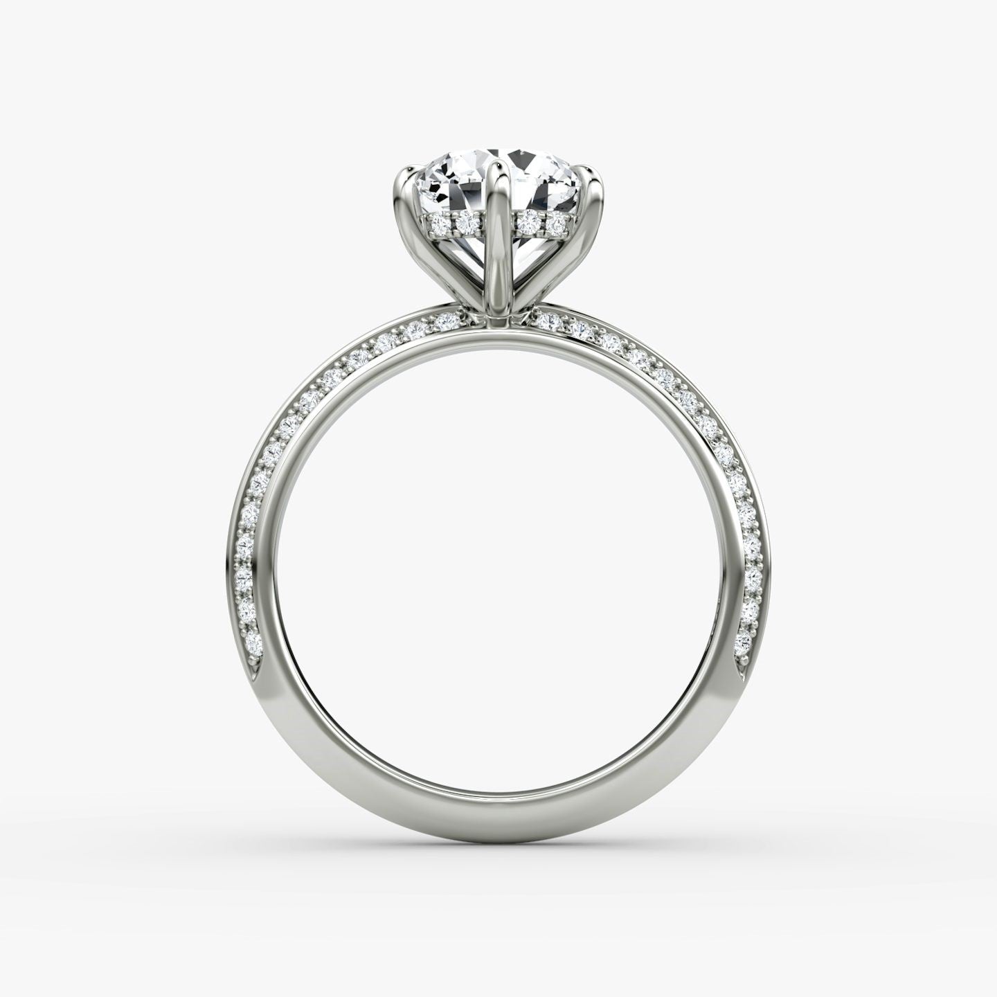 The Knife-Edge Round Brilliant Solitaire Hidden Halo Engagement Ring