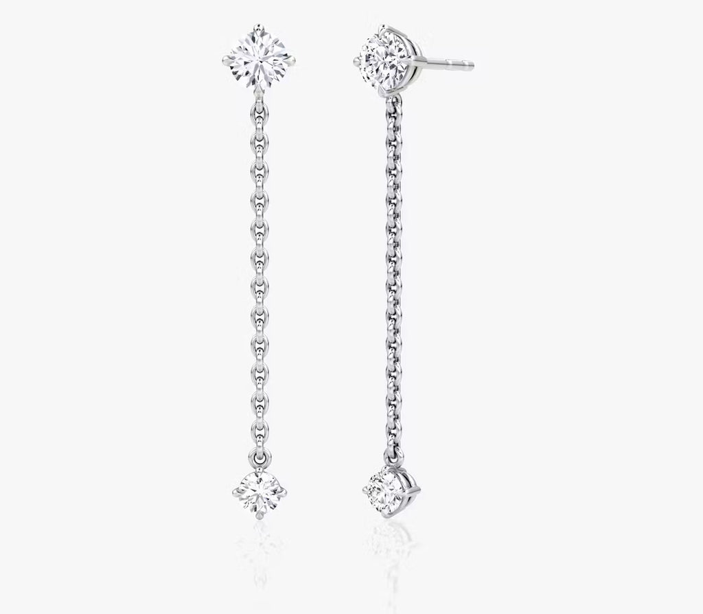 Linked Two Stone Superior Lab Grown Diamond Earrings