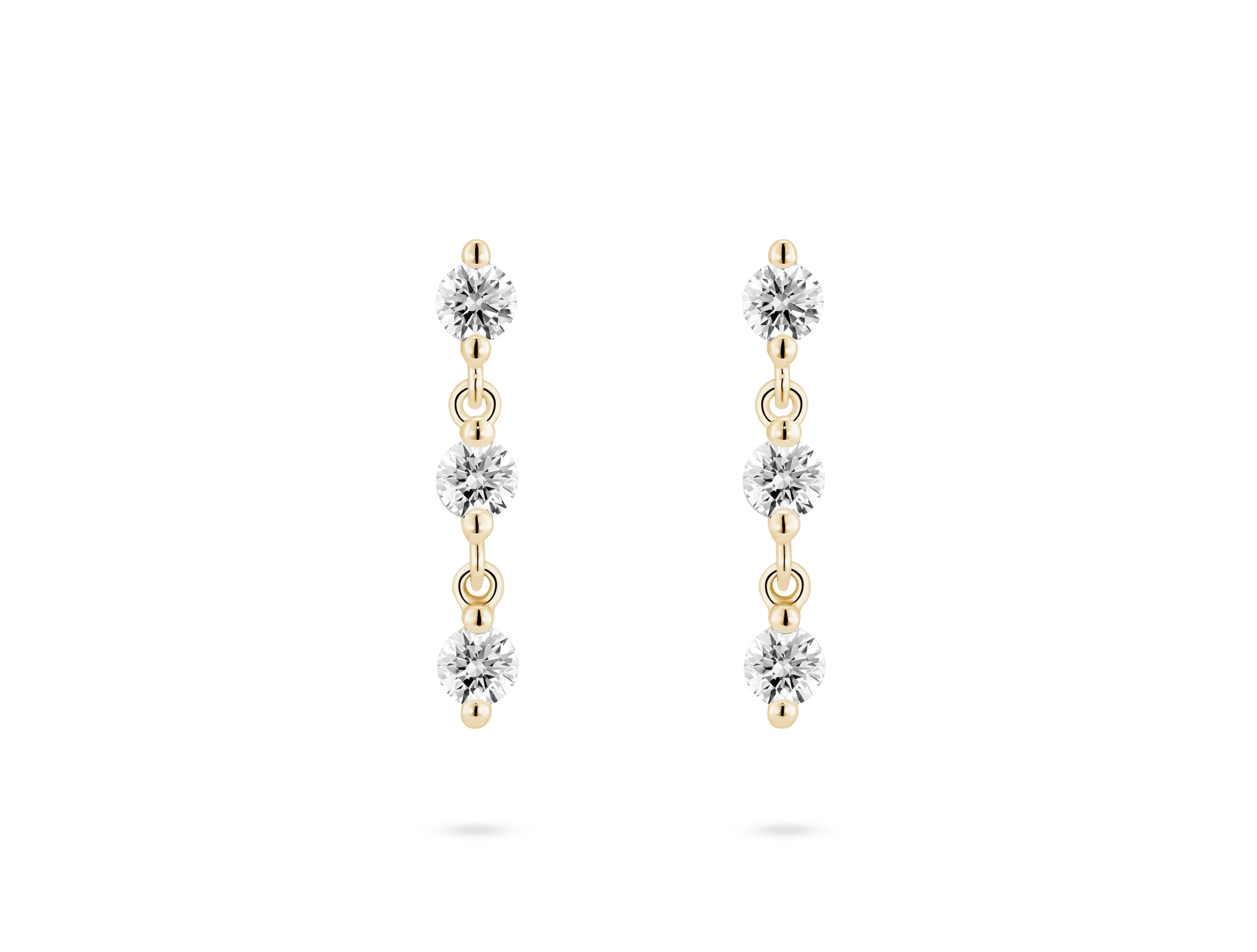 Linked Round Brilliant Drop Superior Lab Grown Diamond Earrings