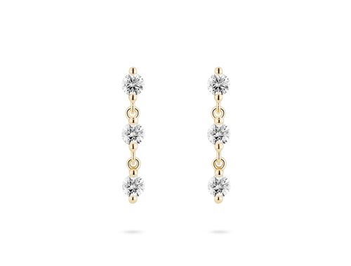 Boucles d'oreilles pendantes en diamants de qualité supérieure cultivés en laboratoire et taille brillant