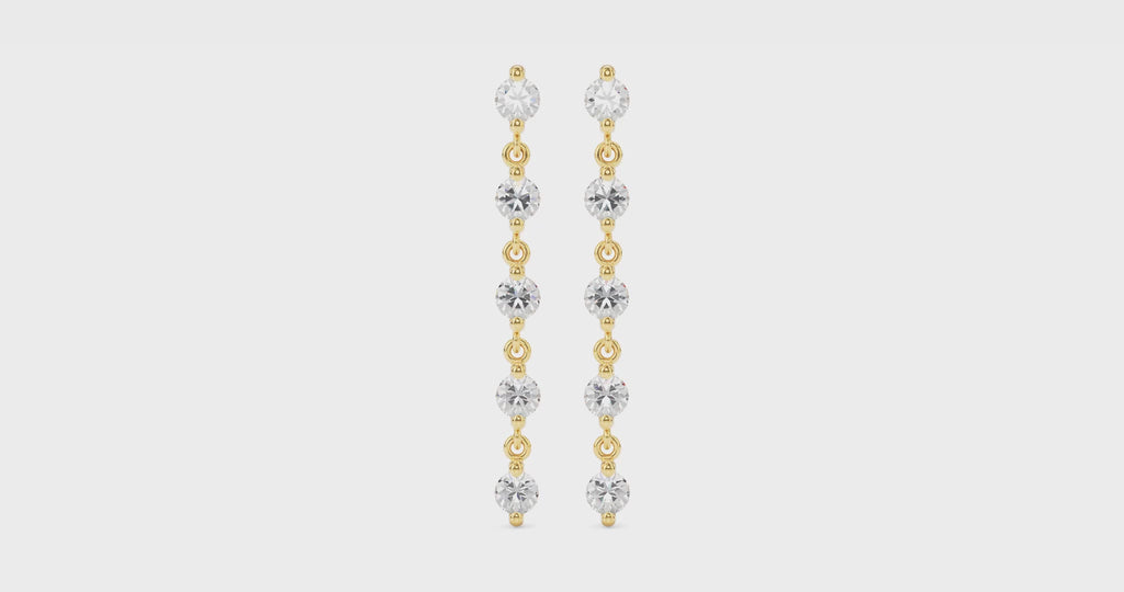Long Drop Lab Grown Diamond Earrings
